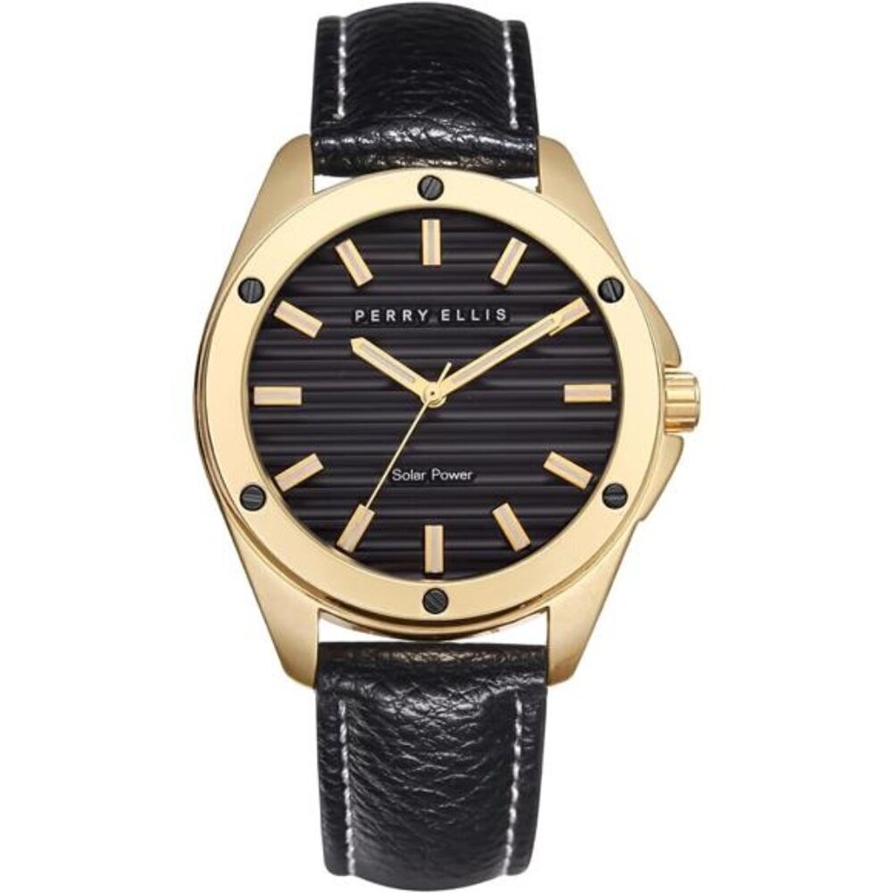 Men's Solar Watch 42mm Vegan Leather Water-Resistant